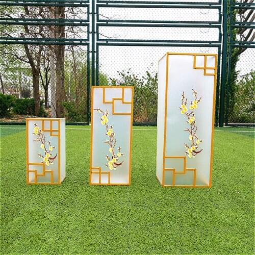 4pcs/set Fashion Wedding Wrought Iron Road Lead Wedding Geometry Road Lead Flower Decoration Wedding Props T Stage Decoration