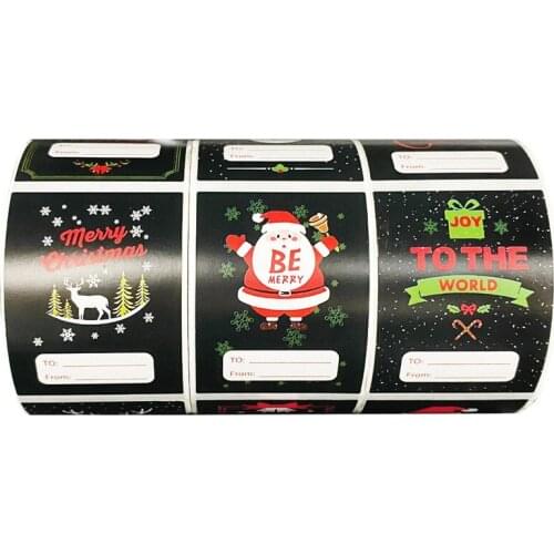 2 Inch/50mm 300pcs Merry Christmas Sticker Christmas Party Holiday Decoration Gift Packaging Sealing Glue Baking Sticker Label