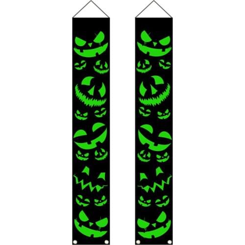 Banners Halloween Hanging Flag Party Supplies Couplets Luminous Noctilucous 1 Pair Outdoor Decoration Door Curtain