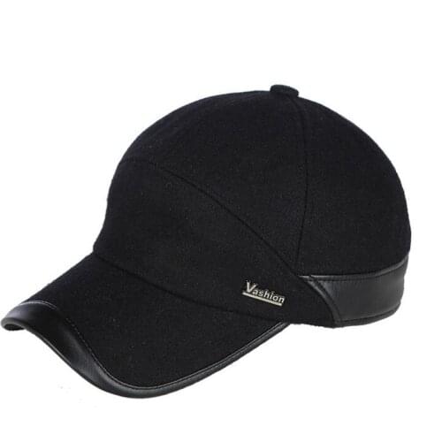 New Design Baseball Cap Sports Snapback Simple Solid Hats For Men autumn winter warm hats with ears
