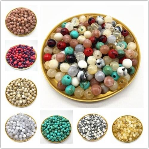 Wholesale 8 10 12 14mm Round Acrylic Beads Spacer Loose Beads For Jewelry Making DIY Bracelet Necklace