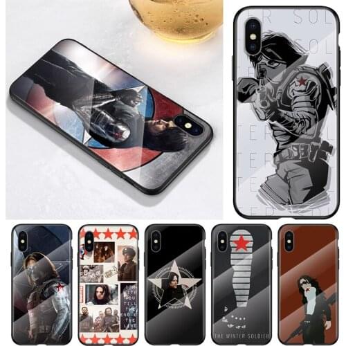 Marvel Winter Soldier White Wolf For Apple iPhone 12 11 8 7 6 6S XS XR SE X 2020 Pro Max Mini Plus Tempered Glass Phone Case