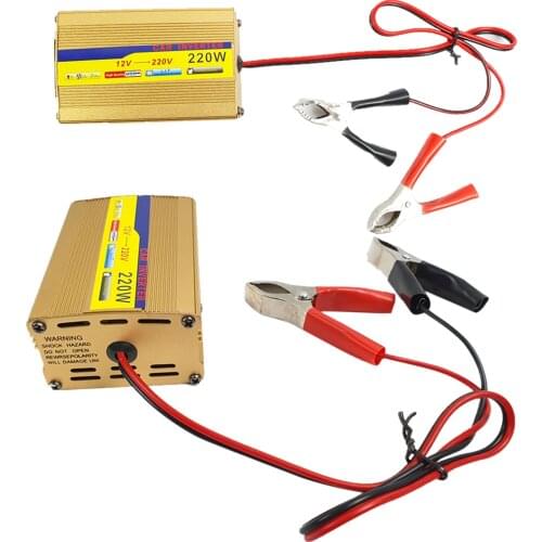 DC12-AC220V 220W Inverter P-ower System with 2 * USB Output for Car Yacht Chargeing Outdoor Acitivities
