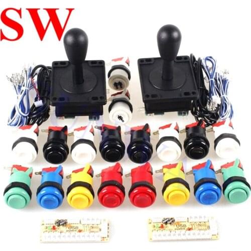 DIY Arcade Game Machine Parts for Mame USB Zero Delay USB Encoder + 8 Way Amercian joystick + HAPP push button with microswitch