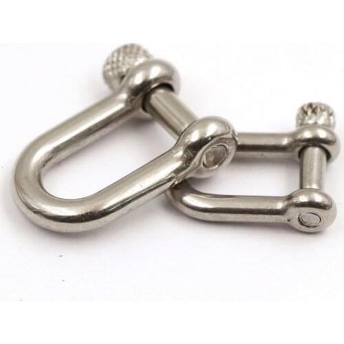 1pcs Stainless Steel Carabiner D Bow Shackle Fob Key Ring Keychain Hook Screw Joint Connector Buckle 2 sizes available