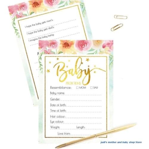 67JC Baby Predictions and Advice Cards (Pack of 10) - Baby Shower Games Ideas for Boy or Girl- Party Activities Supplies