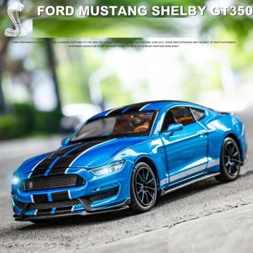 1/32 Shelby GT350 Alloy Sports Car Model Fast And Furious Diecasts & Toy Vehicles Car Toys For Boys With Sound And Light