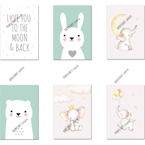 Colorful Diamond Embroidery Full Round Cartoon Animal DIY Diamond Painting Mosaic Cross Stitch Kits Nursery Baby Home Decoration