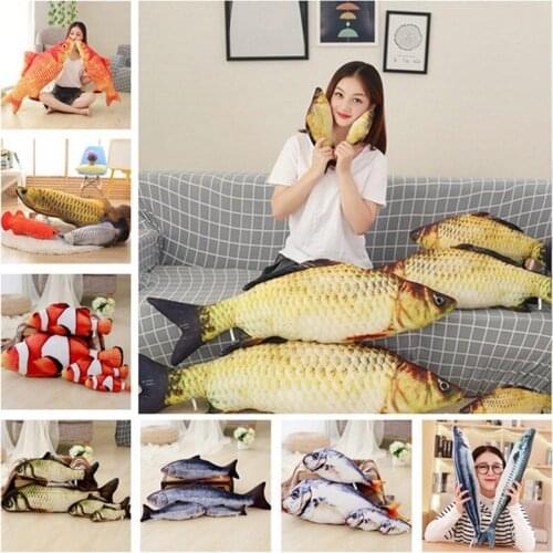 Creative 3D Carp Fish Shape Cat Toy Simulation Fish Playing Plush Toy for Cat Gift Catnip Fish Stuffed Pillow Doll Pet Plush Toy