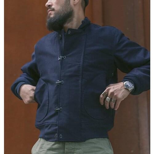 Bronson 1940s WWII US Navy 2st Model N-1 Deck Hook Jacket Retro Military Wool Jackets Army Tank Jackets