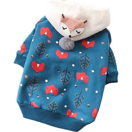 Cute Pet Cat Dog Clothes Winter Pet Coat Warm Dog Hoodie Clothes For Small Dogs Pets Clothing Soft Pet Apparel French Bulldog
