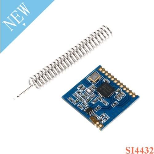 Mini SI4432 Remote Wireless Transceiver Communication Module 240MHZ-930MHZ + Spring Antenna, Distance 1000m