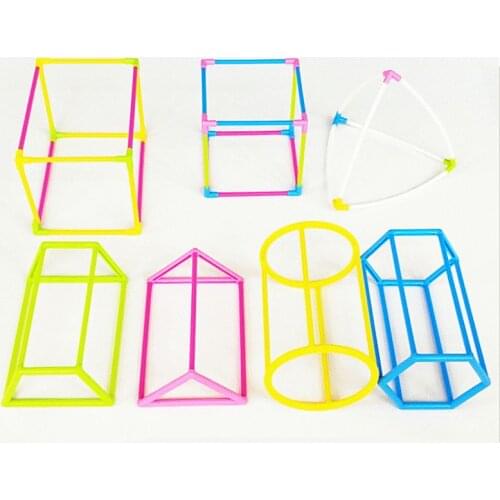 3D Geometric Shape Building Assemble Kit Kids Math Geometry Educational Toy Teaching Aids