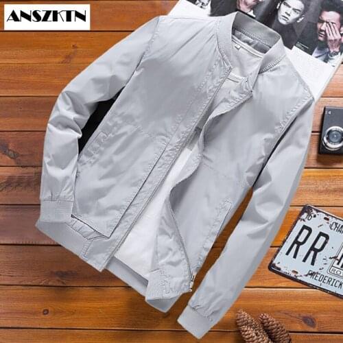 ANSZKTN 2021 NEW Fashion hot selling Spring Mens Jackets Solid Coats Male Casual Stand Collar Jacket Outerdoor Overcoat