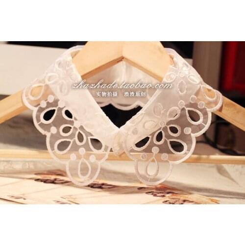 New False Collar Chiffon Blouses Half Shirt DetachableFalse collar Korean Elegant crystal pearl Cotton Shirt lapel