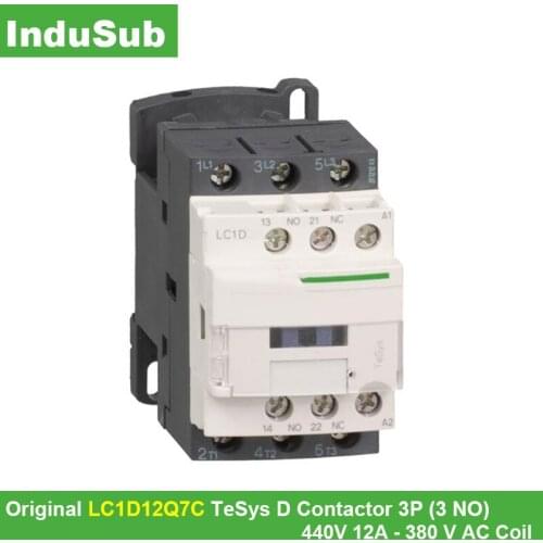 Original LC1D12Q7C TeSys D Contactor 3P (3 NO) 440V 12A - 380 V AC Coil