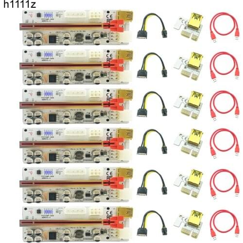 6PCS PCIE Riser 010 USB3.0 Cable PCI-E X1 Card Riser PCI Express X16 Extender For Video Card Cobo Riser For Bitcoin Miner Mining