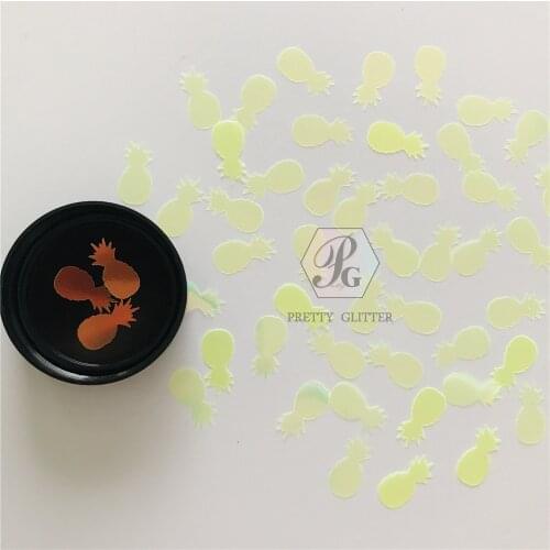 PrettyG 1 Box Pineapple Ananas Shape Rainbow Glitter for Resin DIY Making Art Craft Nail Makeup Decoration Accessories