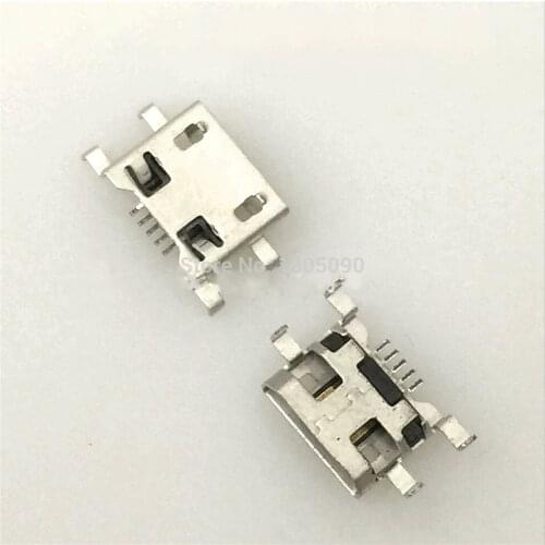 100pcs Micro USB Connector 5pin 0.72mm heavy plate B type no curling side Female Jack For Huawei zte V880 Mobile Mini USB