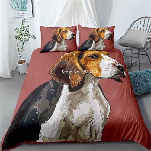 Deluxe Bedroom Decor Home Textile Smart Cute Dog Pattern Animal Bedding Set Stylish Comfortable Duvet Quilt Cover Pillowcase