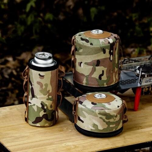 S/M/L Ultralight Outdoor Camouflage Camping Gas Tank Protect Cover Air Bottle Protective Case Tool Camping Equipment