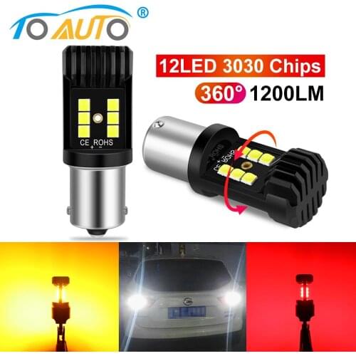 2pcs 1156 BA15S P21W 1157 BAY15D P21/5W Led Lamp BAU15S PY21W Led Bulb T20 7443 12SMD 3030 Chips Car Turn Signal Auto Lights 12V