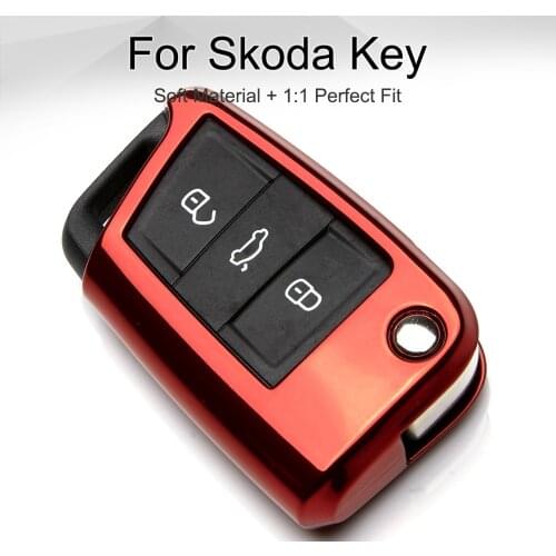 TPU Car Key Case Cover For Skoda Superb 2 Octavia 1 2 3 RS A5 A7 Yeti Rapid Fabia 3 2 Karoq Kodiaq Keyring Styling Accessories