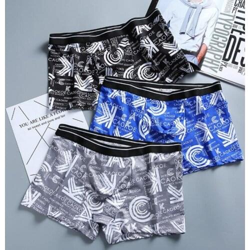 High Quality Homme Boxer Shorts Set Male Ice Silk Underwear Men Lovely Comfortable Underpants Boy Breathable Creative Panties