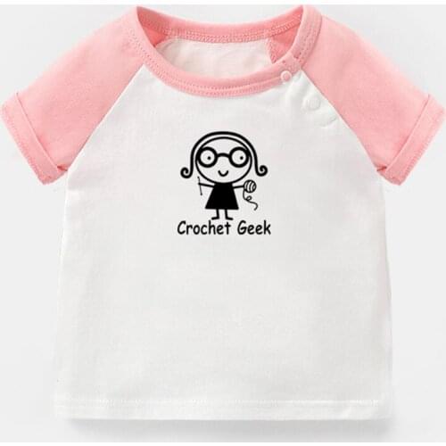 Crochet Geek Cruisin Is Not a Crime Cycle Life Design Newborn Baby T-shirts Toddler Graphic Raglan Color Short Sleeve Tee Tops