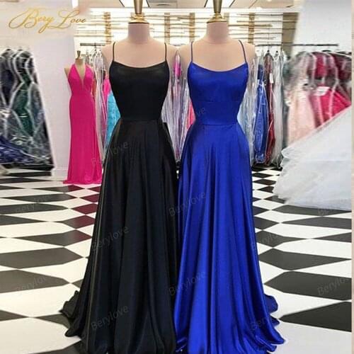 Sexy Red Satin Evening Dress Styles Slit Backless Prom Dress Royal Blue Evening Gowns Prom Party Dress Green Abiye robe femme