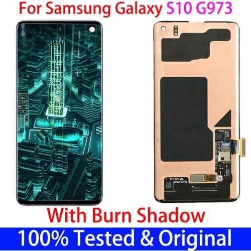 S10 PLUS Amoled Original S10PLUS G975F G975U LCD For SAMSUNG Galaxy S10 G973F G973U Display+Touch Screen Digitizer Assembly+dot