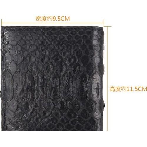 100% real genuine python skin snake leather bifold men wallet bank credit card holder black color with OEM Customized services