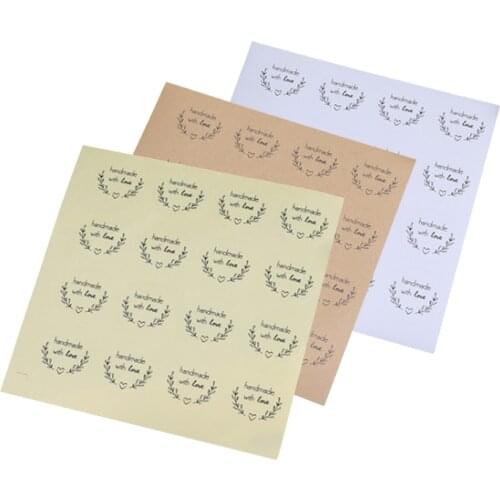 1600pcs/lot Cute Love garland handmade with love DIY decorative stickers For Gift Cake Baking Sealing Scrapbooking RoundSticker