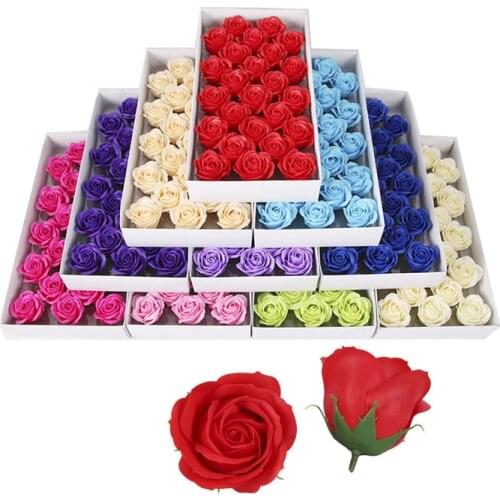 25Pcs/Box Big Size 6cm Soap Rose Flower Essential Oil Soap Romantic Wedding Party Handmade Valentines Day Gift Hand Flower Art