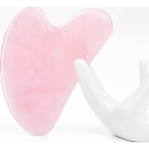 3pcs Natural Jade Gua Sha Scraper Board For Face Neck Skin Lifting Wrinkle Remover Beauty Care Tool Pink Jade GuaSha Board TSLM1