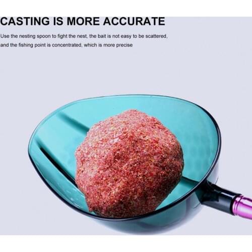 50%HOTBait Throwing Spoon Accurate Casting Non-slip Bottom PC Sturdy Fish Bait Feeder Throwing Spoon for Freshwater