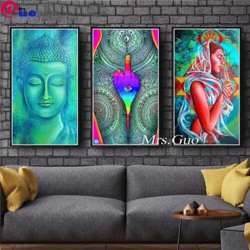 5d DIY Diamond Painting Religion Buddha pattern Diamond Embroidery Cross Stitch Rhinestones Square round Diamond Decor Gift