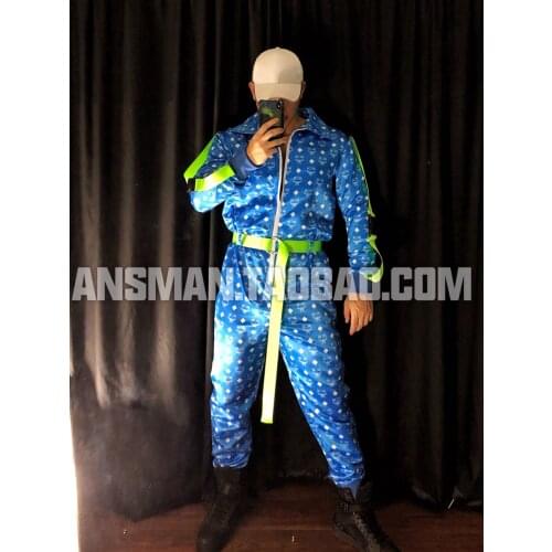 Bars, nightclubs, male and female singers, clothing, trendy brand, hip-hop night scenes, fluorescent woven long short coats