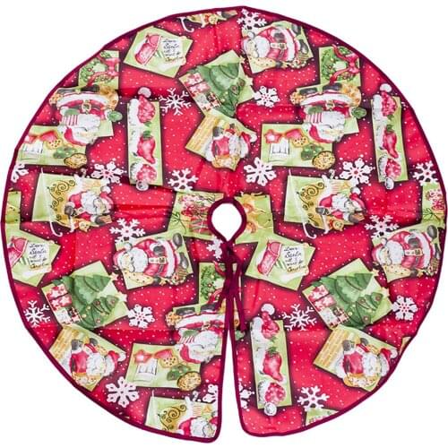 Tree Skirt Printed Tree Dress Christmas Decorations Floor Mat 90c Multi Color Cartoon Christmas Apron Xibao 90cm Christmas Apron