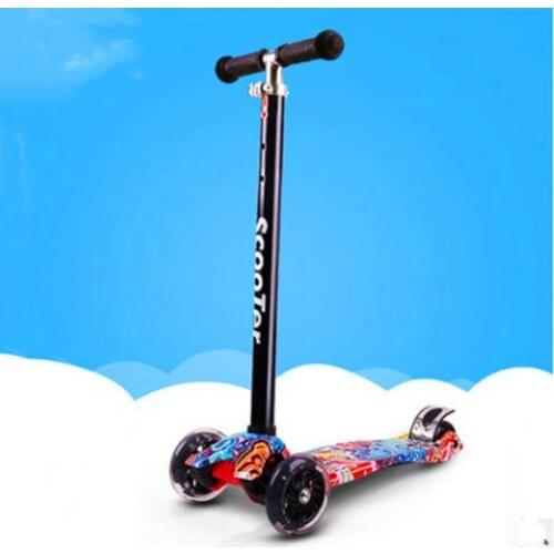 Childrens scooter 3-6-14 years old flash four-wheel tricycle buggy removable