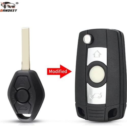 Dandkey Modified Flip 3 Buttons Key Case For BMW E81 E46 E39 E63 E38 E83 E53 E36 1 2 3 Series Folding Remote Key Shell Fob Cover