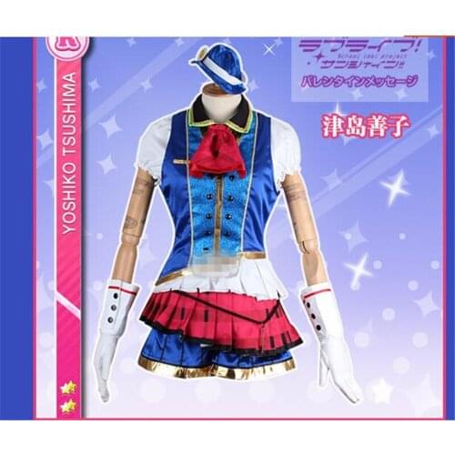 Japanese Anime Lovelive Sunshine Aqours Happy Party Train Tsushima Yoshiko Cosplay Costume Beautiful Girl Dress