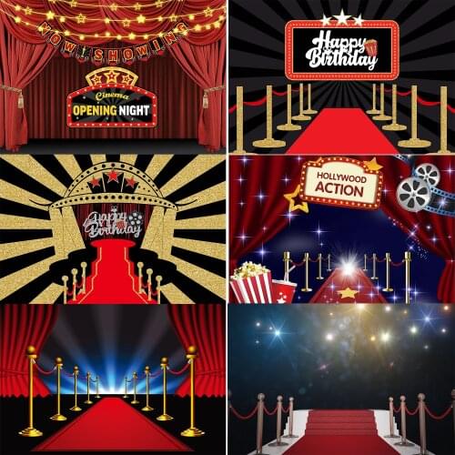 Cinema Opening Night Background Hollywood Movie Action Photography Backdrop Red Carpet Photoshoots Banner Birthday Party Props