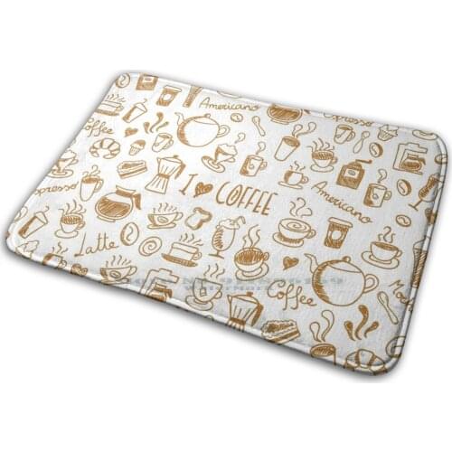 I Love Coffee Mat Rug Carpet Anti - Slip Bedroom Entrance Door Mat Coffee Drinks Iced Coffee Coffee Addict Coffee Beans Coffee
