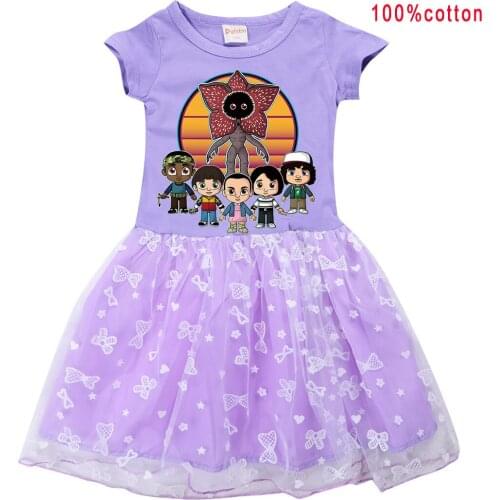 Stranger Things Costume Princess Mesh Skirt Halloween Cosplay Cartoon Anime Princess Mesh Skirt Childrens Day Gift