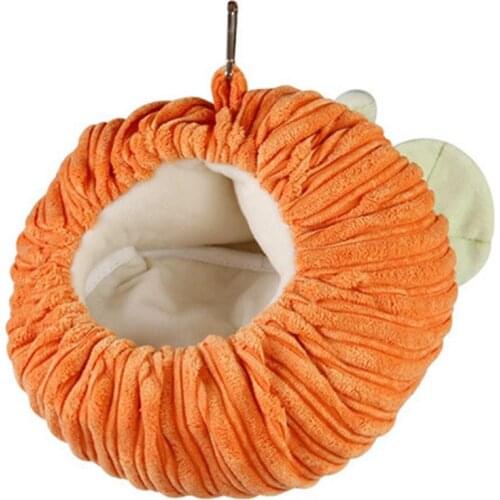 Legendog 1pc Pumpkin Small Pet House Nest Bed Winter Cotton Hedgehog Winter Nest Hamster Warm Nest Pet Supplies