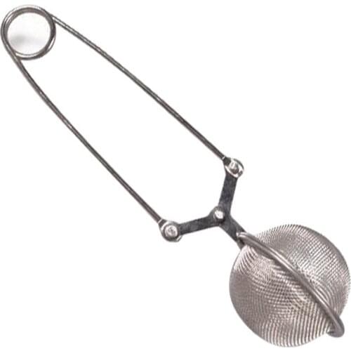 Hot Stainless Strainer Steel Mesh Ball Tea Leaves Filter Squeeze Locking Spoon