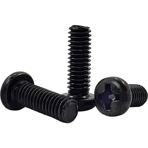 LUHUICHANG Screw Cross Socket Pan Phillips Round Head Cap Black Furniture Fastener Bolt Computer Screws