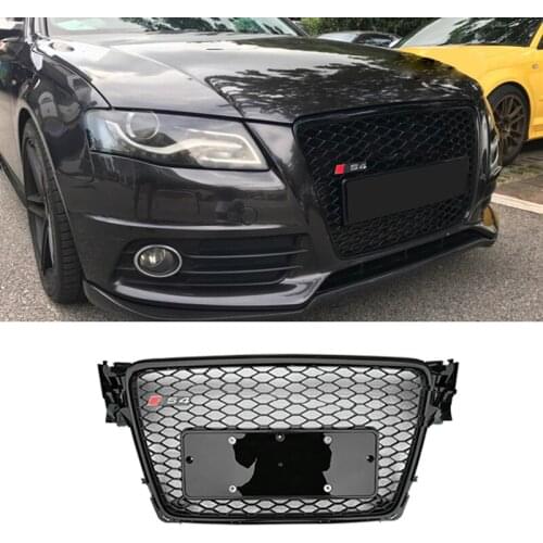 Modified Auto Grille For A4 Grill For A4 S4 B8 2009 2010 2011 2012 Auto Bumper Mesh Cover Front Racing Grills Grille