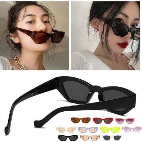 Fashion Women Vintage Cat Eye Sunglasses Small Frame UV400 Sun Shades Glasses Street Eyewear Luxury Trending Sunglasses